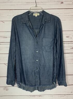 Cloth & Stone Anthropologie Women’s S Small Blue Jean Denim Button Tencel Shirt